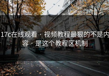 17c在线观看 · 视频教程最狠的不是内容 · 是这个教程区机制