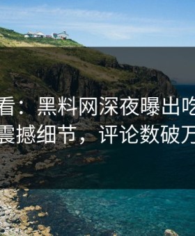 限时查看：黑料网深夜曝出吃瓜爆料震撼细节，评论数破万