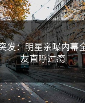 黑料网突发：明星亲曝内幕全程，网友直呼过瘾