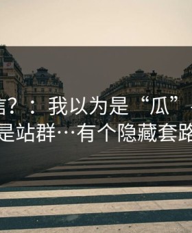 真有人信？：我以为是“瓜”——结果是站群…有个隐藏套路
