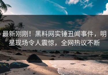 最新刚刚！黑料网实锤丑闻事件，明星现场令人震惊，全网热议不断