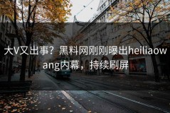 大V又出事？黑料网刚刚曝出heiliaowang内幕，持续刷屏