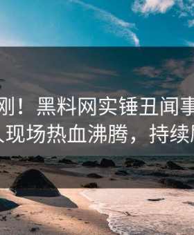 今晚刚刚！黑料网实锤丑闻事件，主持人现场热血沸腾，持续刷屏