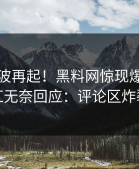 今日风波再起！黑料网惊现爆料，网红无奈回应：评论区炸裂