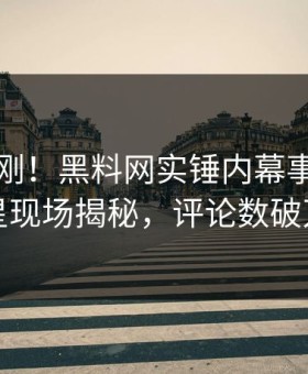今晚刚刚！黑料网实锤内幕事件，明星现场揭秘，评论数破万