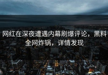 网红在深夜遭遇内幕刷爆评论，黑料全网炸锅，详情发现