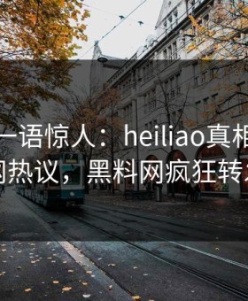 神秘人一语惊人：heiliao真相引发全网热议，黑料网疯狂转发