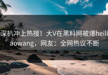 深扒冲上热搜！大V在黑料网被爆heiliaowang，网友：全网热议不断