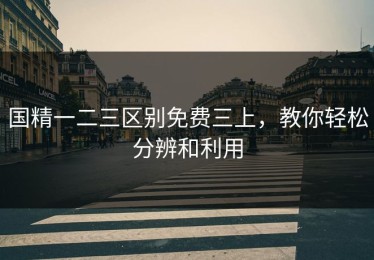 国精一二三区别免费三上，教你轻松分辨和利用
