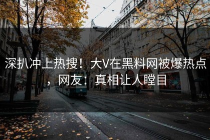 深扒冲上热搜！大V在黑料网被爆热点，网友：真相让人瞠目