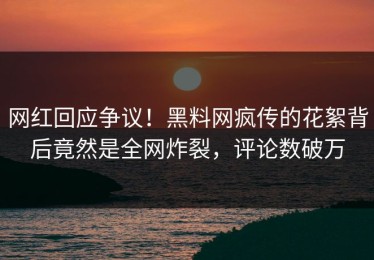 网红回应争议！黑料网疯传的花絮背后竟然是全网炸裂，评论数破万