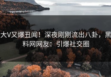 大V又爆丑闻！深夜刚刚流出八卦，黑料网网友：引爆社交圈