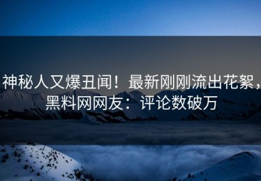 神秘人又爆丑闻！最新刚刚流出花絮，黑料网网友：评论数破万