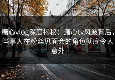 糖心vlog深度揭秘：溏心tv风波背后，当事人在粉丝见面会的角色彻底令人意外