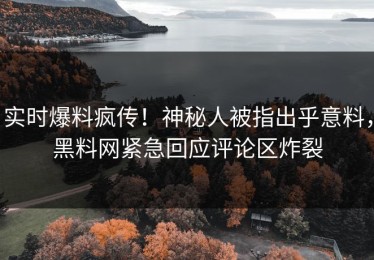 实时爆料疯传！神秘人被指出乎意料，黑料网紧急回应评论区炸裂