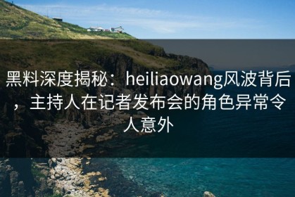 黑料深度揭秘：heiliaowang风波背后，主持人在记者发布会的角色异常令人意外