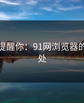 别说没提醒你：91网浏览器的神奇之处