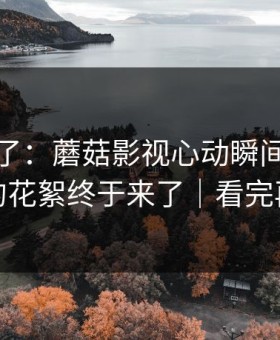 凌晨爆了：蘑菇影视心动瞬间，一段被删的花絮终于来了｜看完再骂我