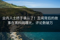 业内人士终于承认了！丑闻背后的故事在黑料网曝光，评论数破万