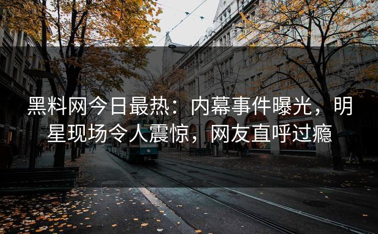 黑料网今日最热：内幕事件曝光，明星现场令人震惊，网友直呼过瘾