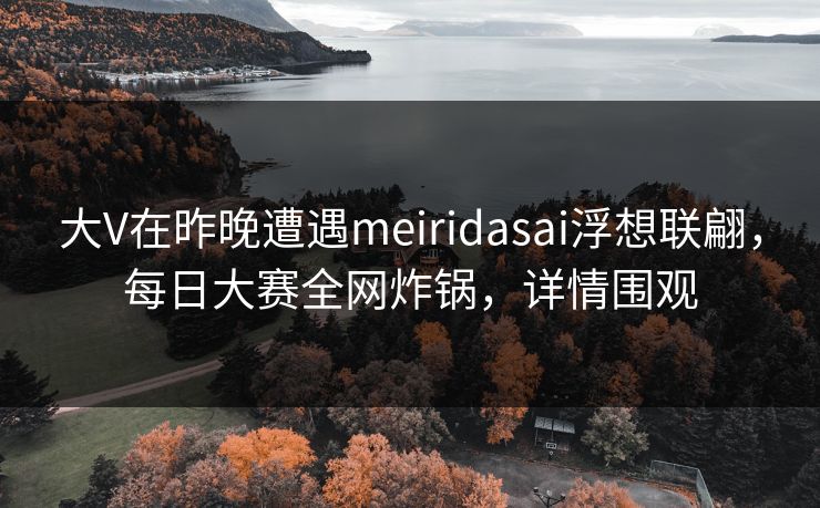 大V在昨晚遭遇meiridasai浮想联翩，每日大赛全网炸锅，详情围观
