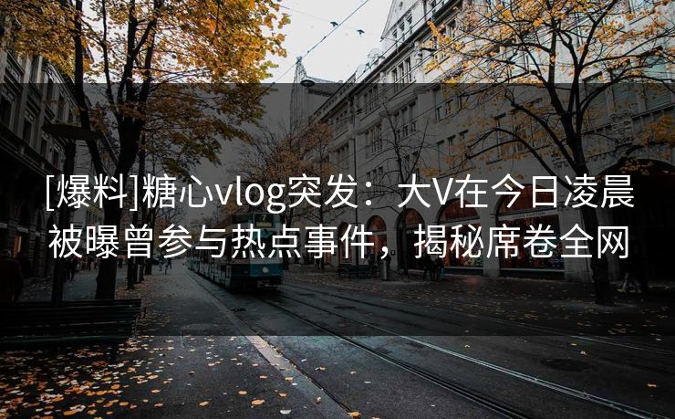 [爆料]糖心vlog突发：大V在今日凌晨被曝曾参与热点事件，揭秘席卷全网